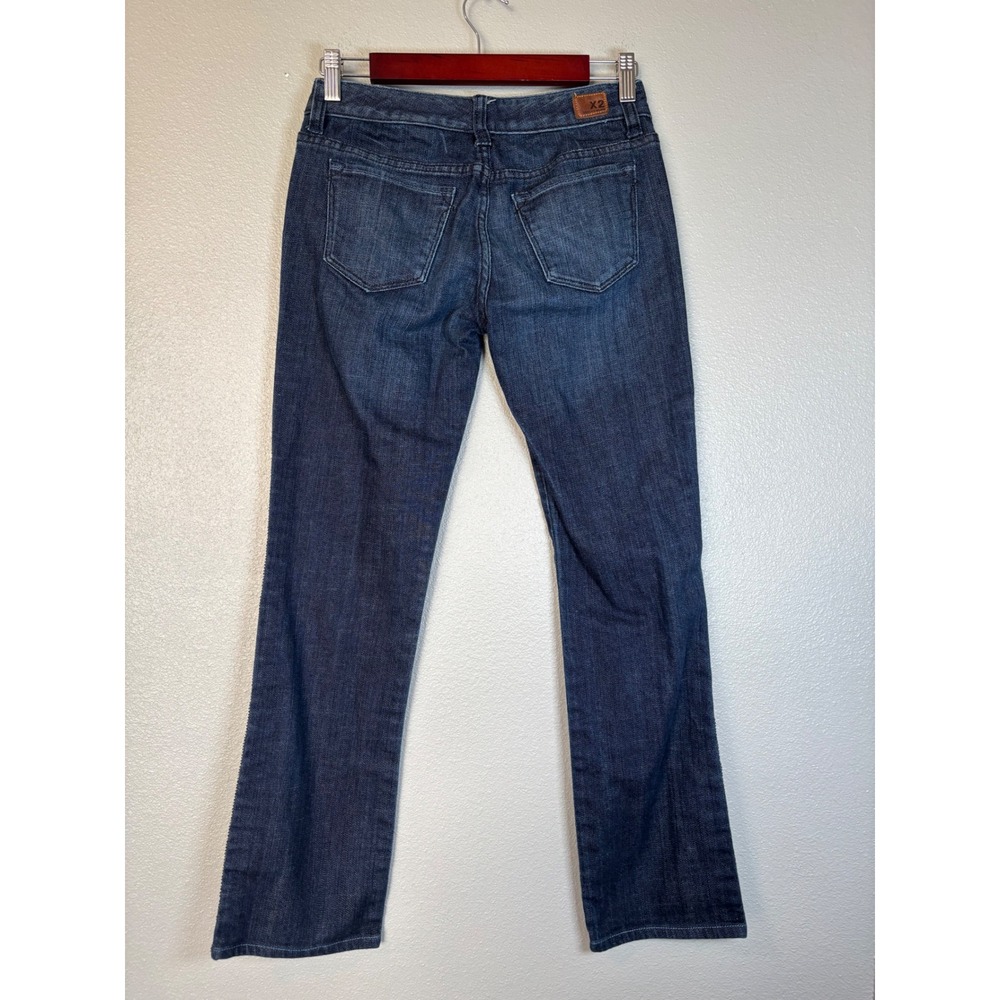 X2 Quality Denim Womens Size 2 Slim W10 Low Rise Straight Leg Jeans Dark Wash - Picture 5 of 12